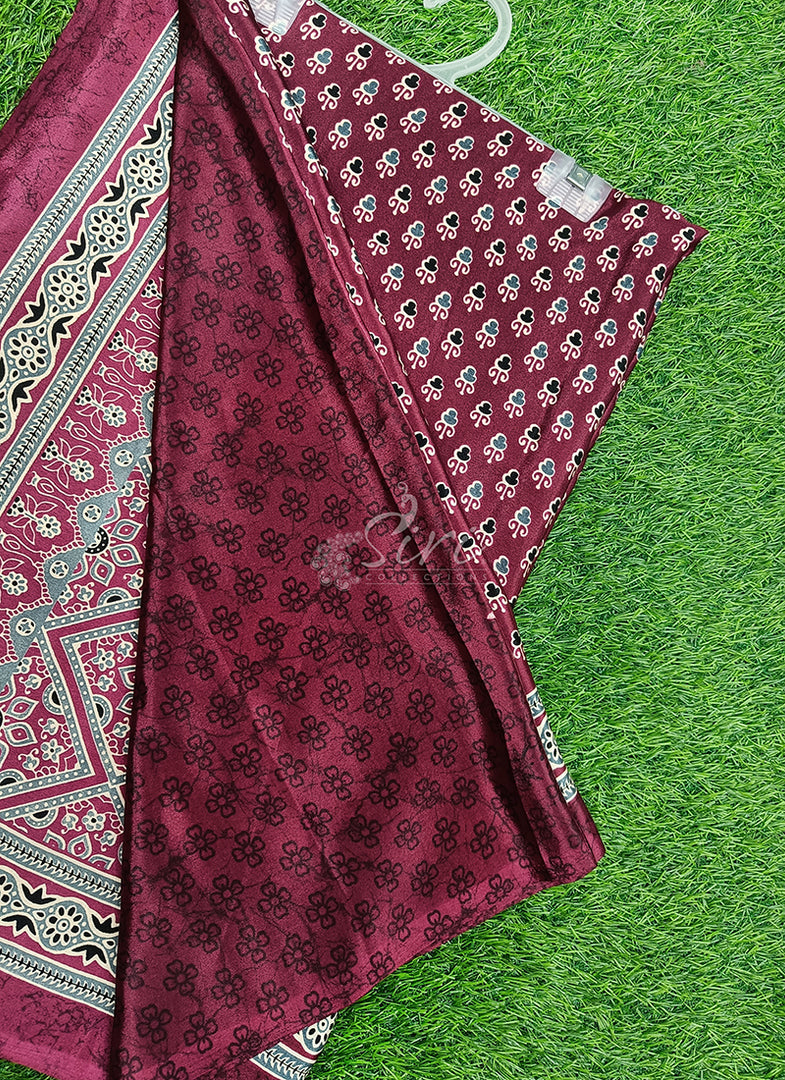 Latest Crepe Saree in Ajrakh Print