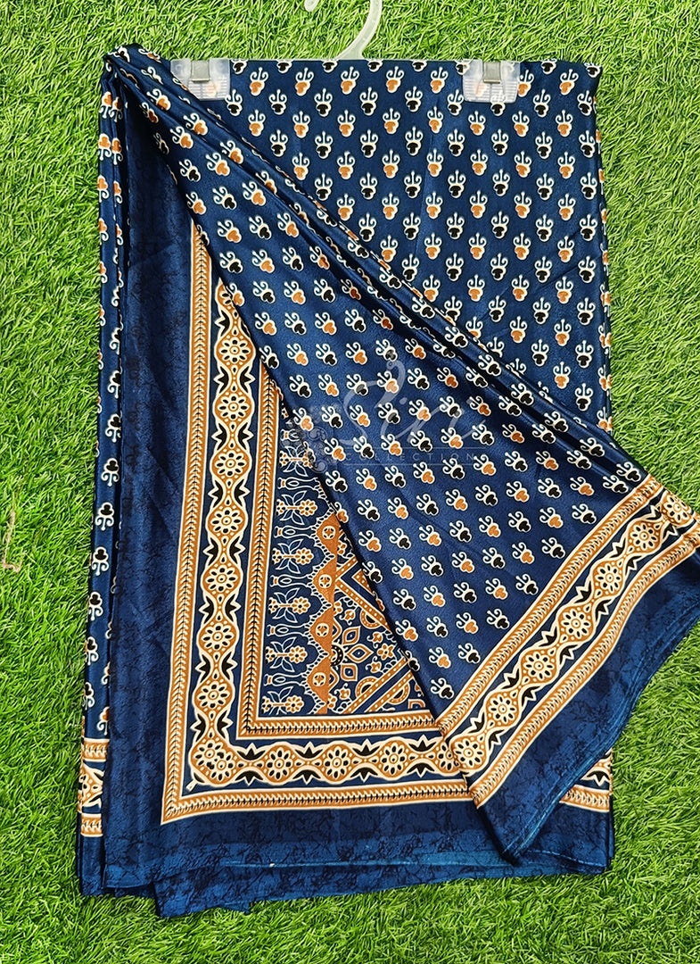Latest Crepe Saree in Ajrakh Print