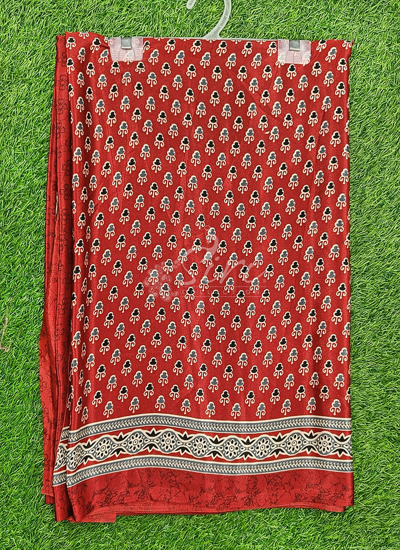Latest Crepe Saree in Ajrakh Print
