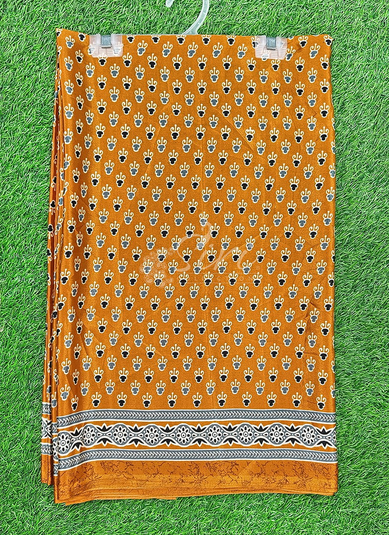Latest Crepe Saree in Ajrakh Print