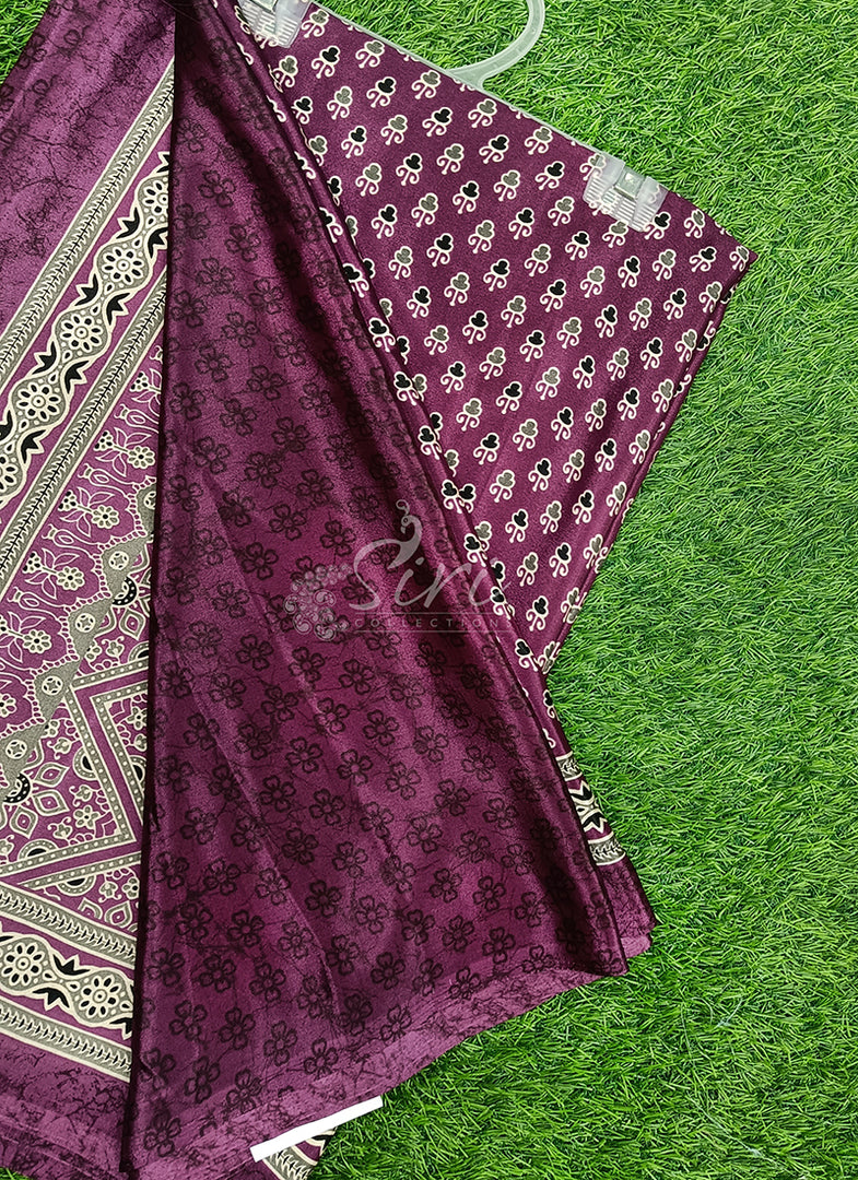 Latest Crepe Saree in Ajrakh Print