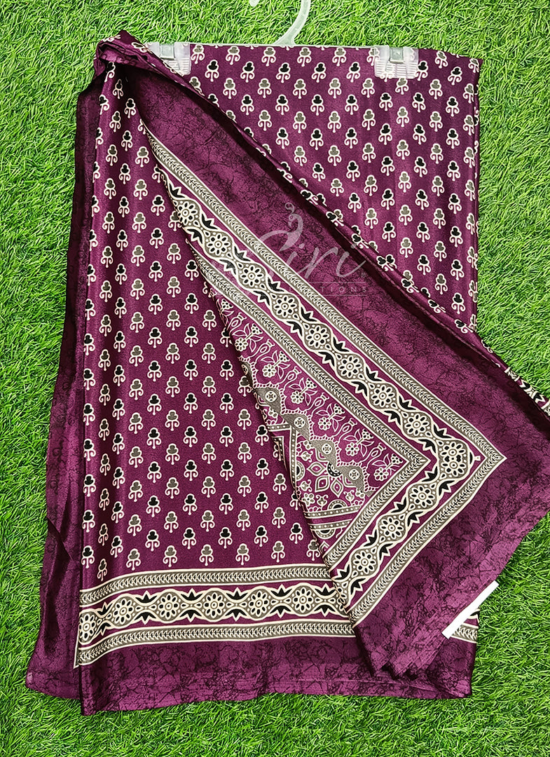 Latest Crepe Saree in Ajrakh Print