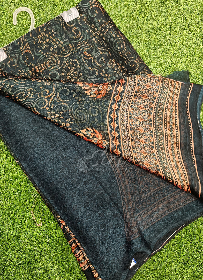 Latest Printed Satin Chiffon Saree