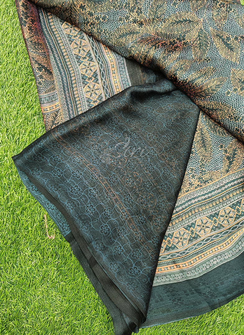 Latest Printed Satin Chiffon Saree