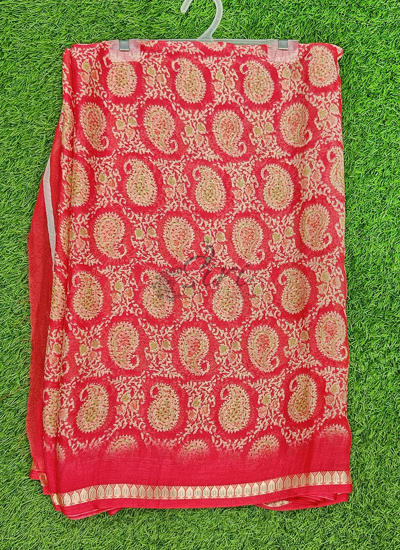 Latest Printed Chiffon Saree with Blouse