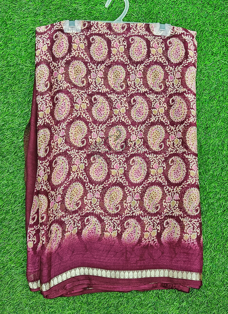 Latest Printed Chiffon Saree with Blouse