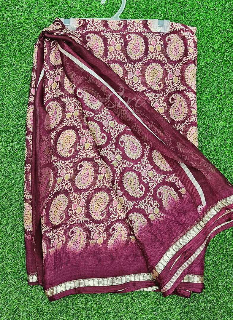 Latest Printed Chiffon Saree with Blouse