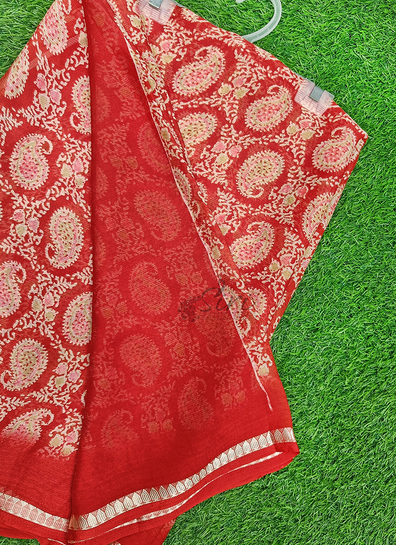 Latest Printed Chiffon Saree with Blouse