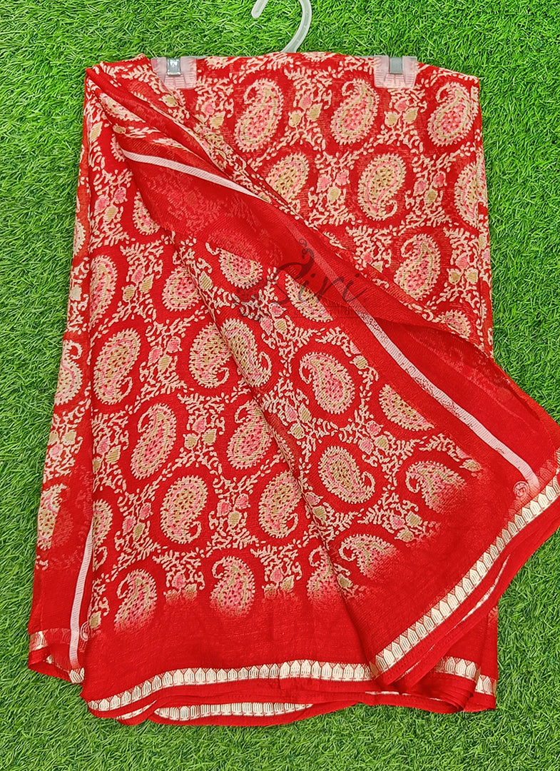 Latest Printed Chiffon Saree with Blouse