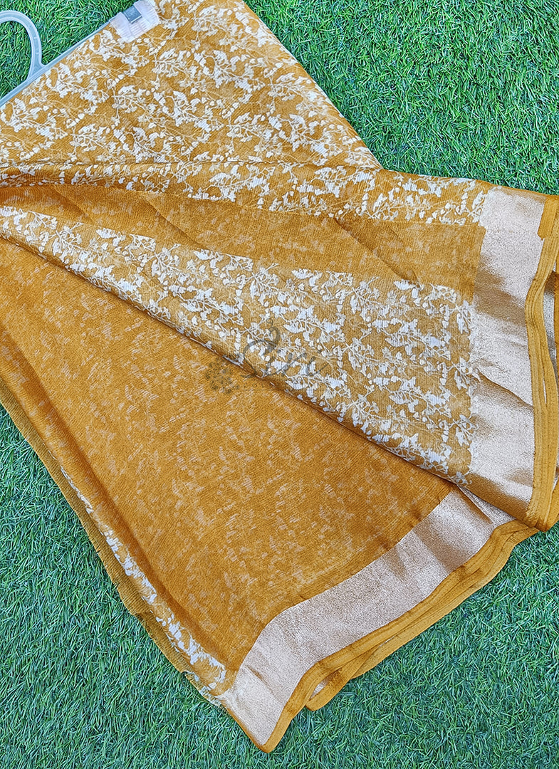 Latest Printed Chiffon Saree with Blouse