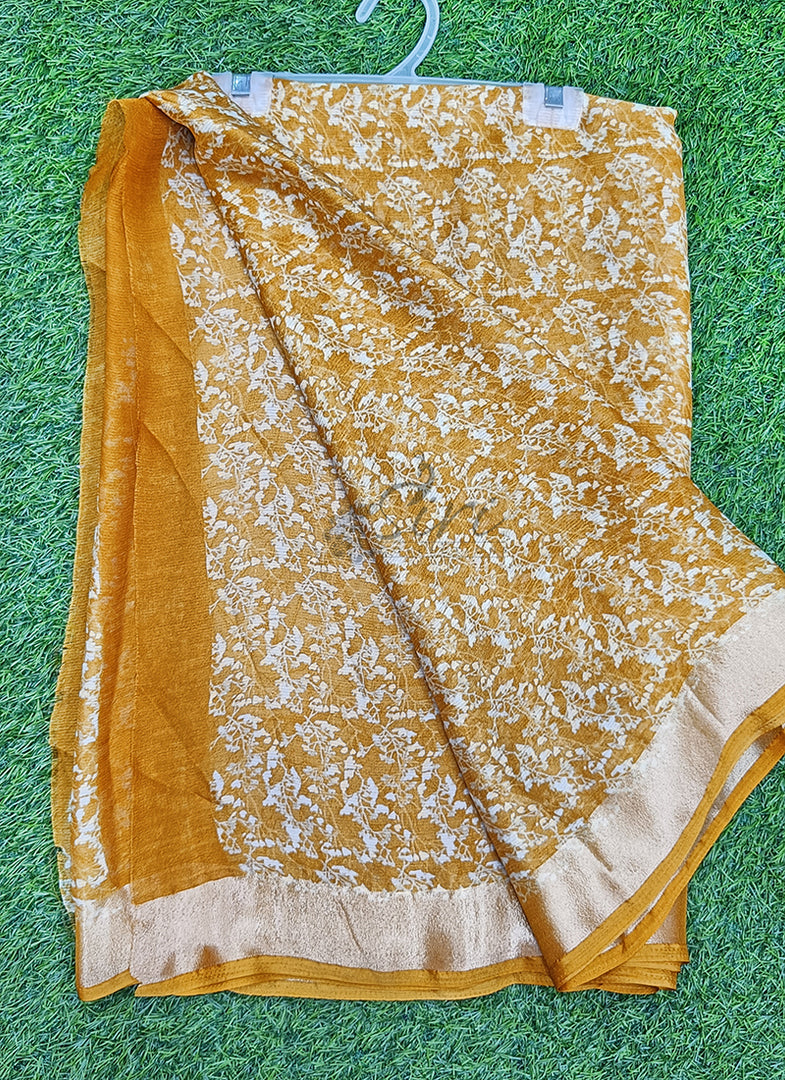 Latest Printed Chiffon Saree with Blouse