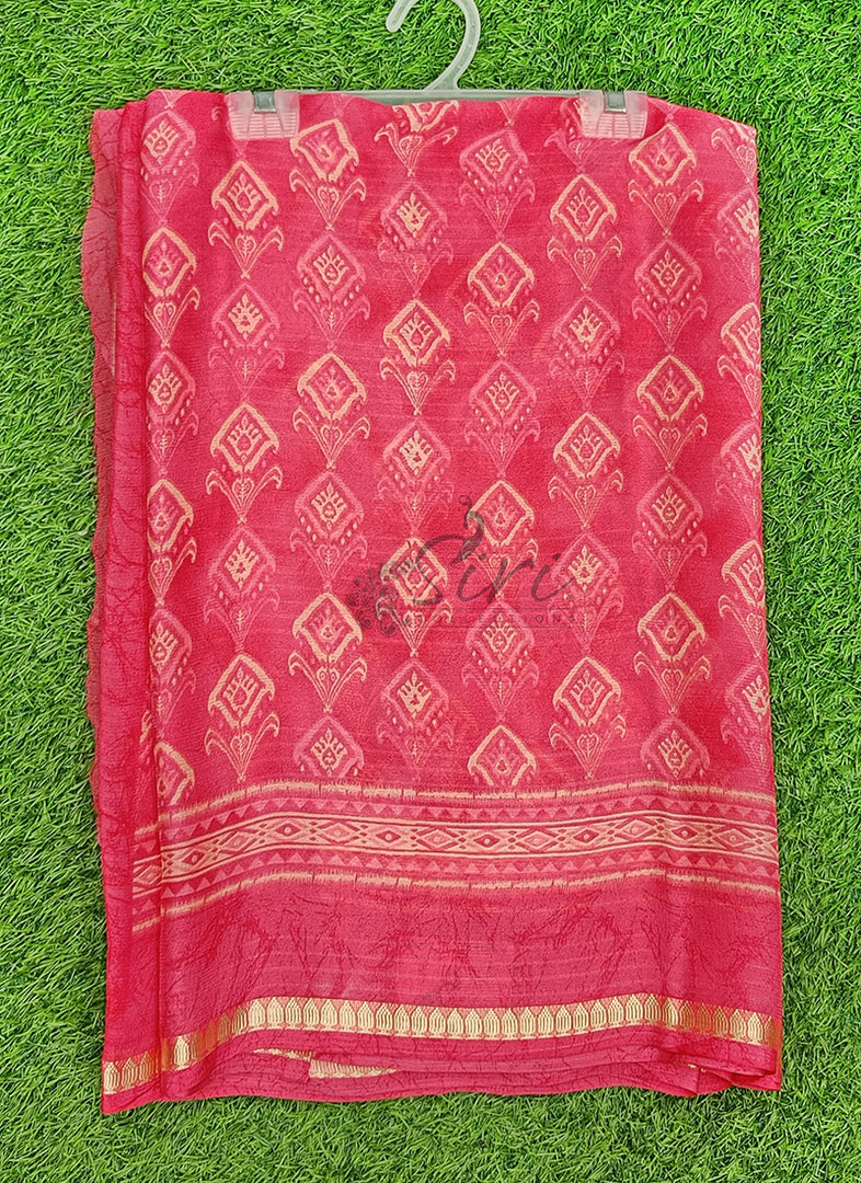 Latest Printed Chiffon Saree with Blouse
