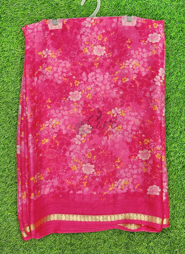 Latest Printed Chiffon Saree with Blouse