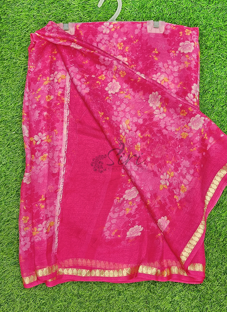 Latest Printed Chiffon Saree with Blouse