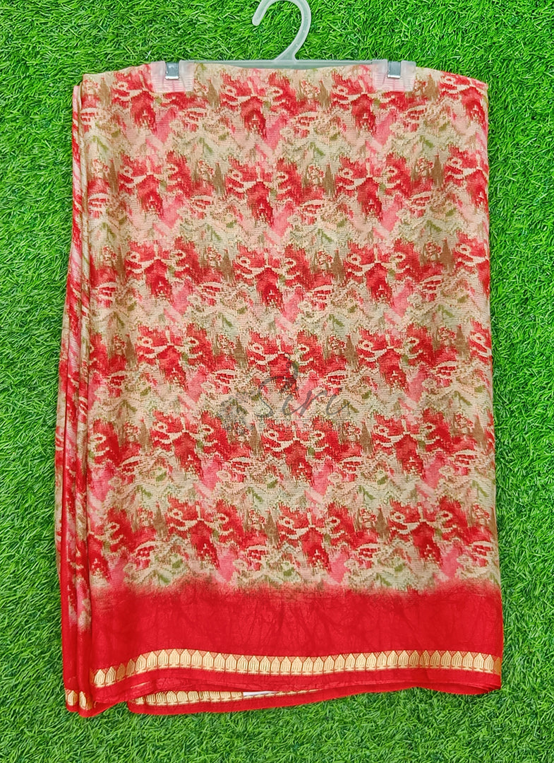 Latest Printed Chiffon Saree with Blouse