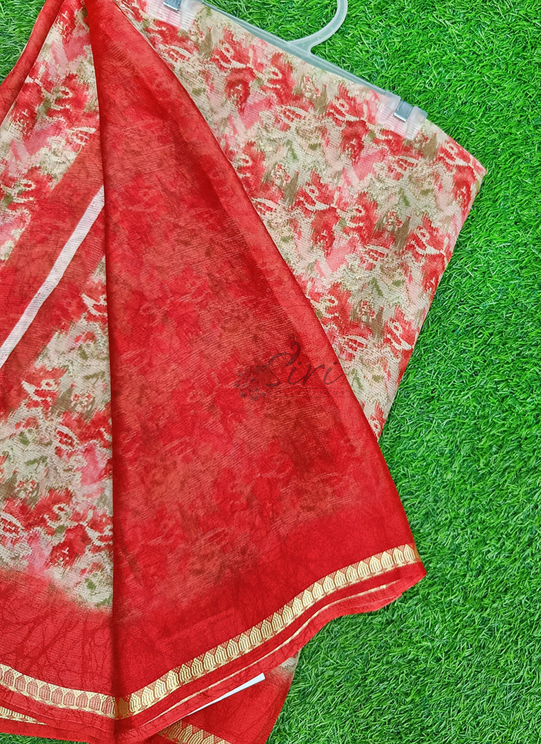 Latest Printed Chiffon Saree with Blouse