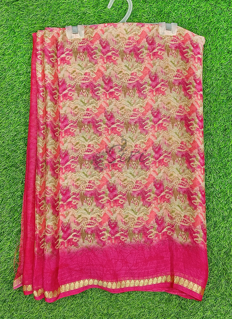 Latest Printed Chiffon Saree with Blouse