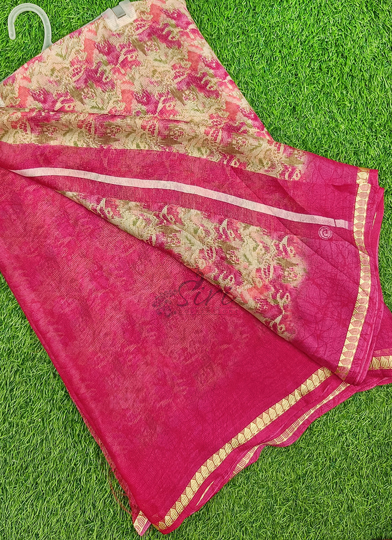Latest Printed Chiffon Saree with Blouse