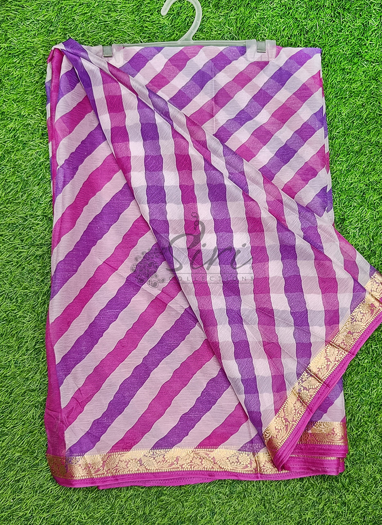 Latest Printed Chiffon Saree with Self Border