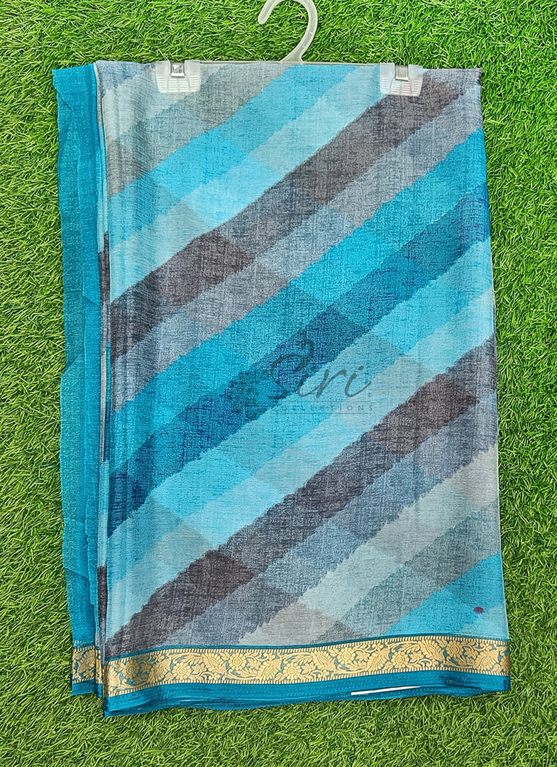 Latest Printed Chiffon Saree with Self Border