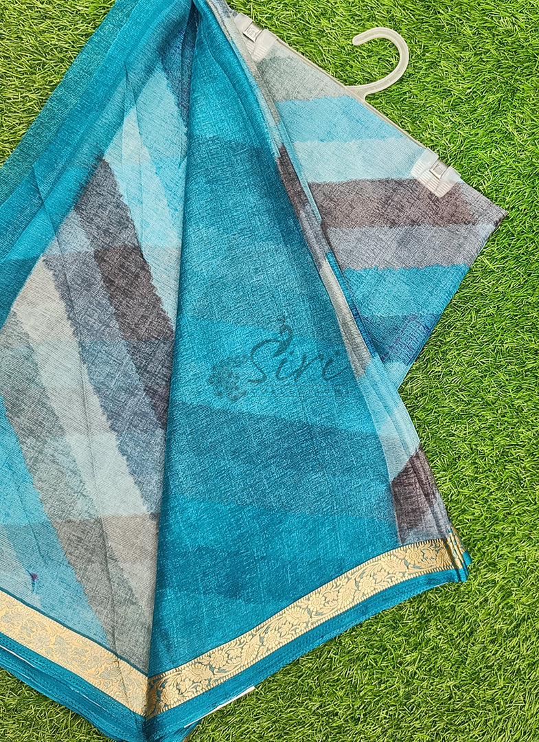 Latest Printed Chiffon Saree with Self Border