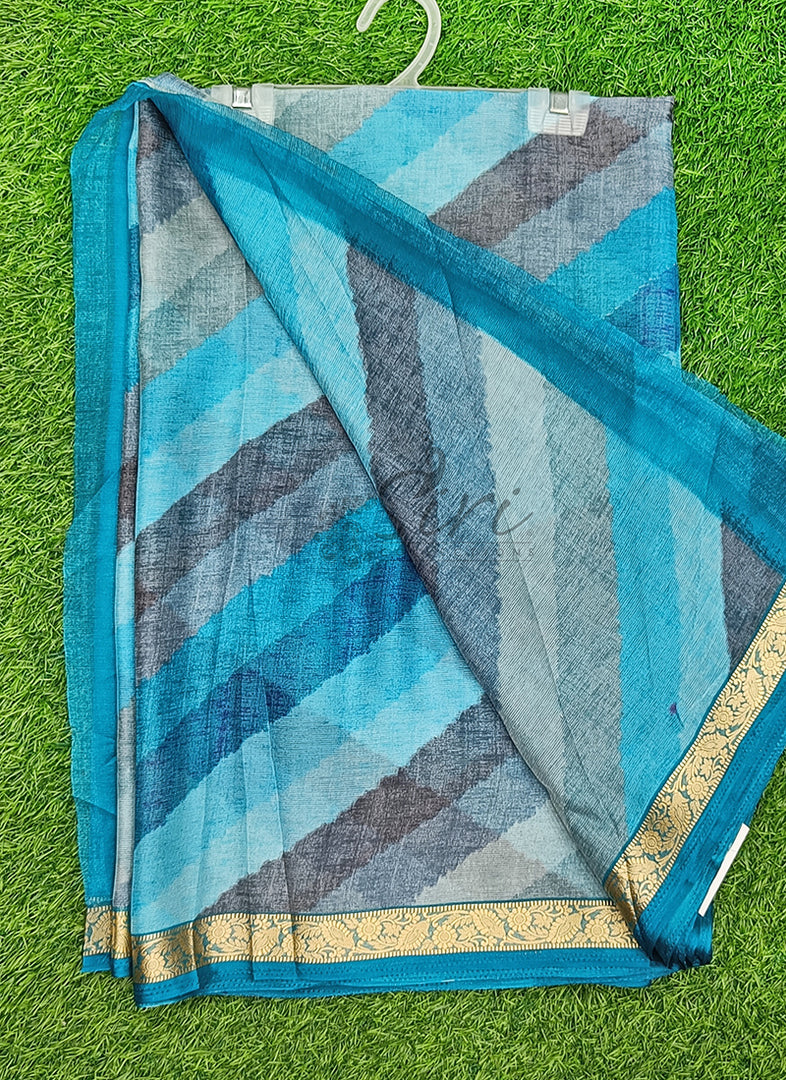 Latest Printed Chiffon Saree with Self Border