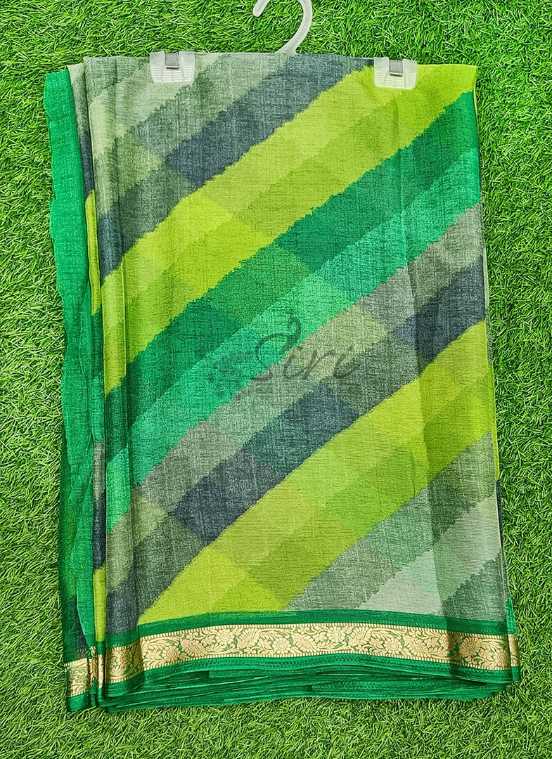 Latest Printed Chiffon Saree with Self Border