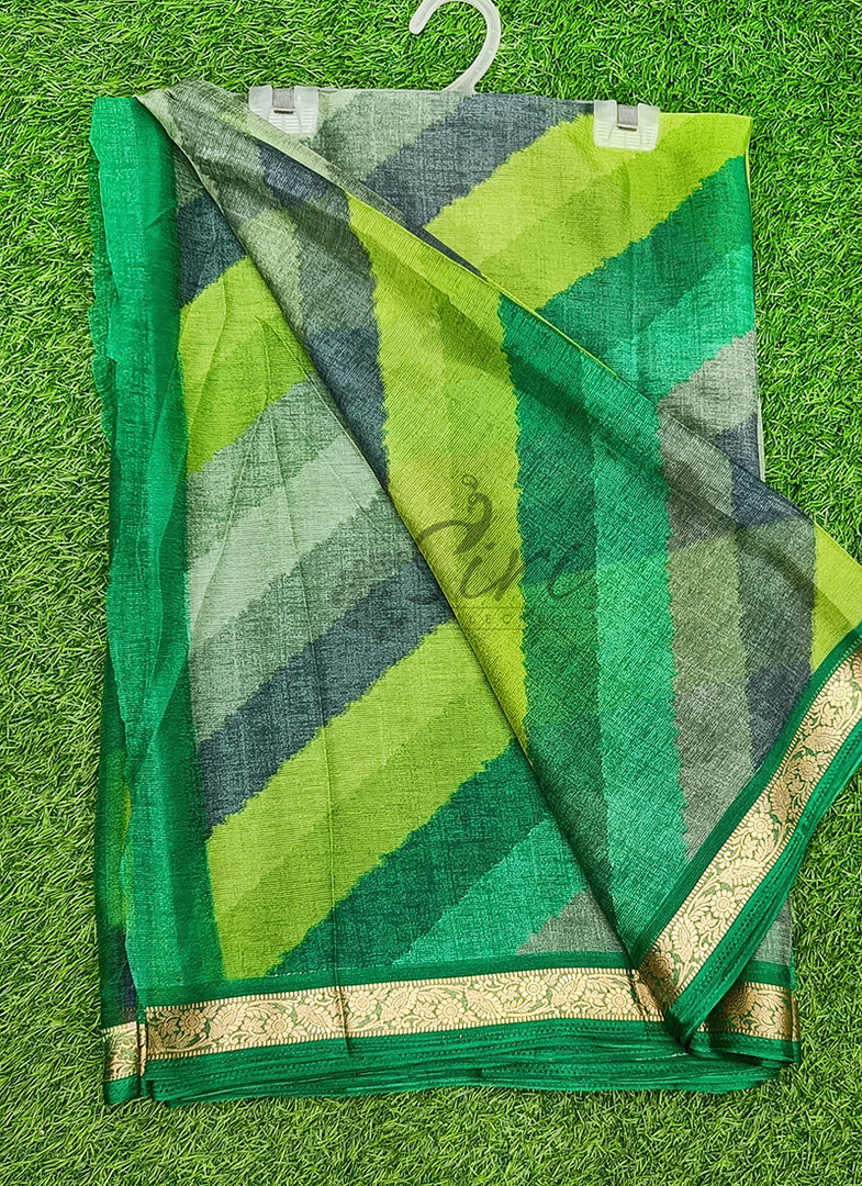 Latest Printed Chiffon Saree with Self Border