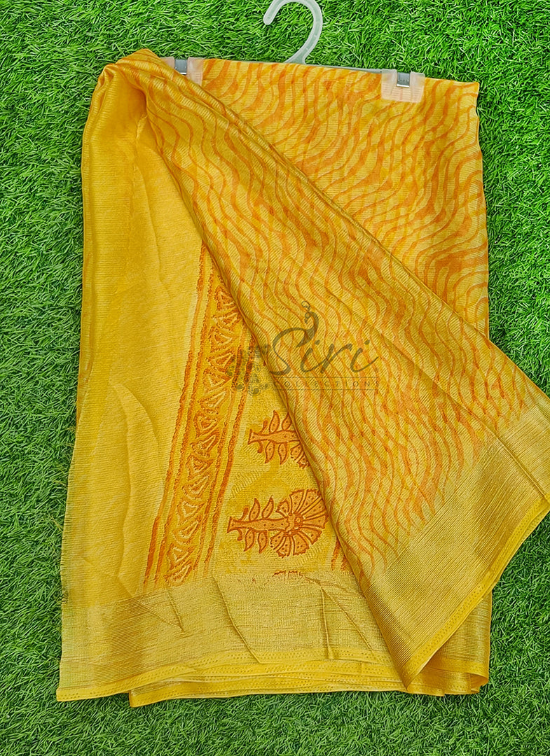 Latest Printed Chiffon Saree with Self Border