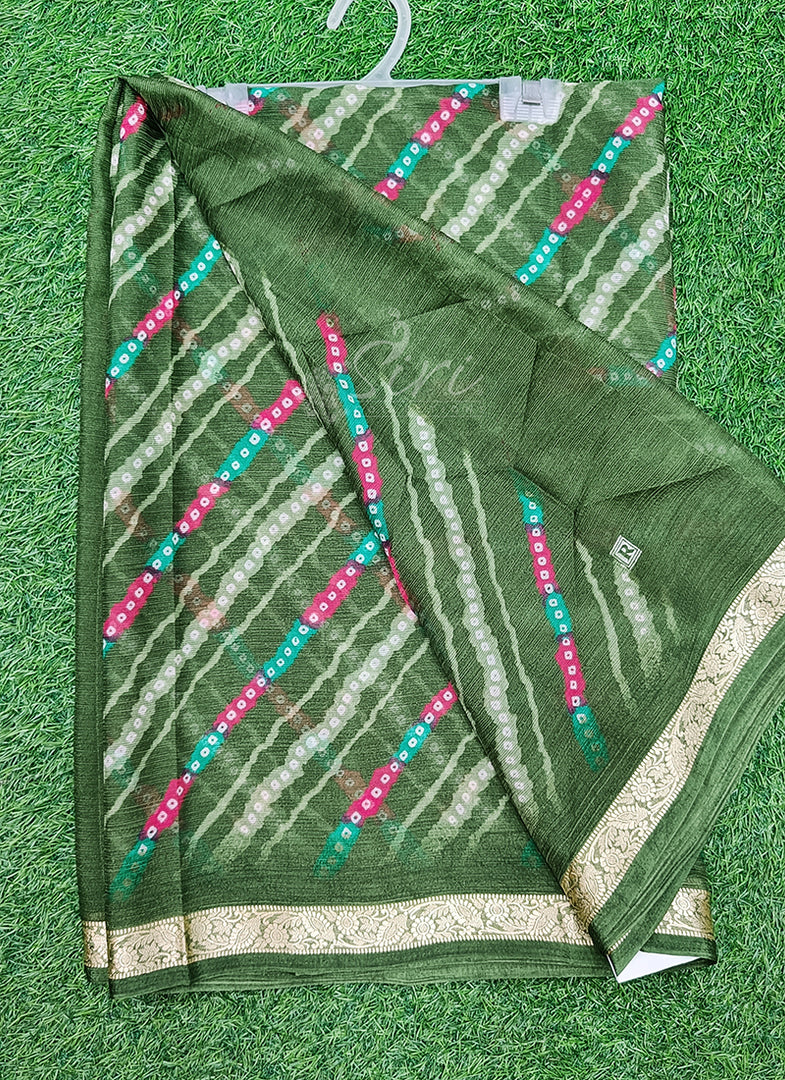 Latest Printed Chiffon Saree with Self Border