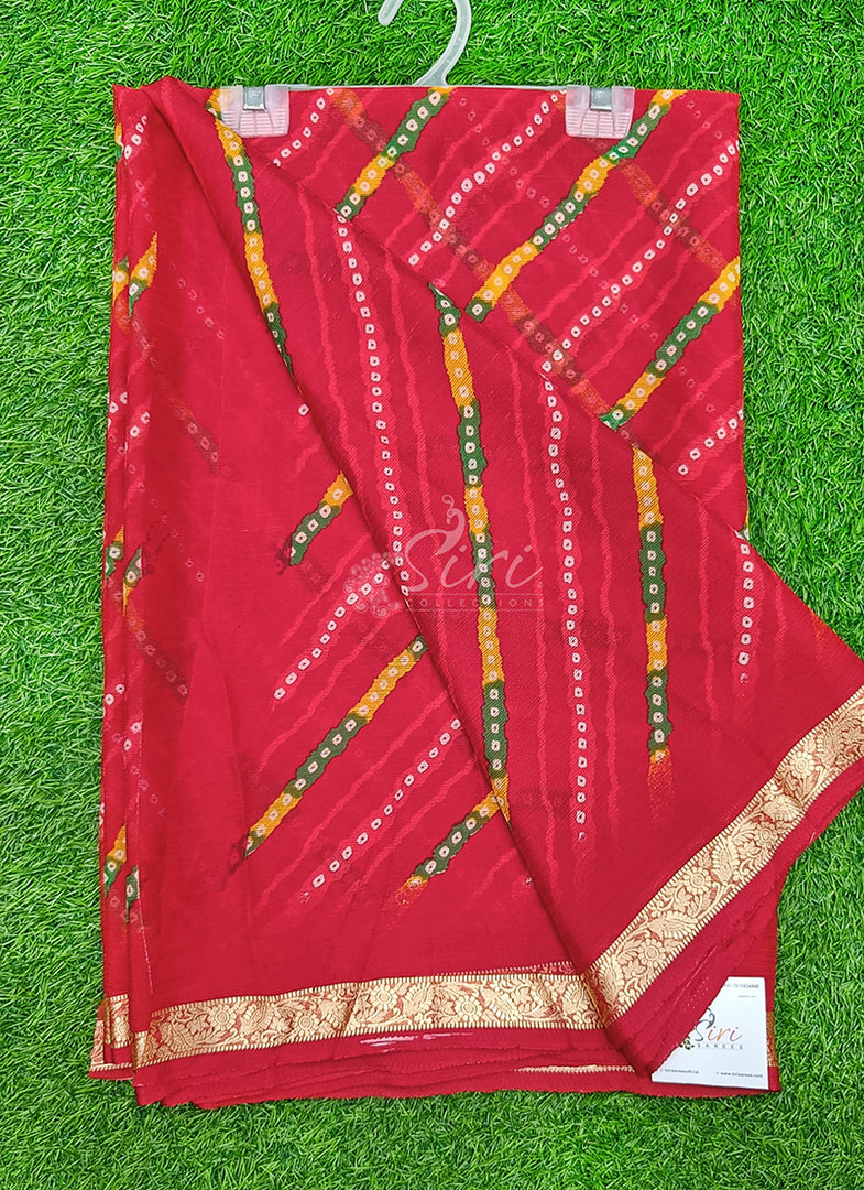 Latest Printed Chiffon Saree with Self Border
