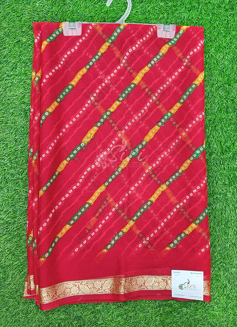 Latest Printed Chiffon Saree with Self Border