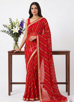 Load image into Gallery viewer, Latest Printed Chiffon Saree with Self Border