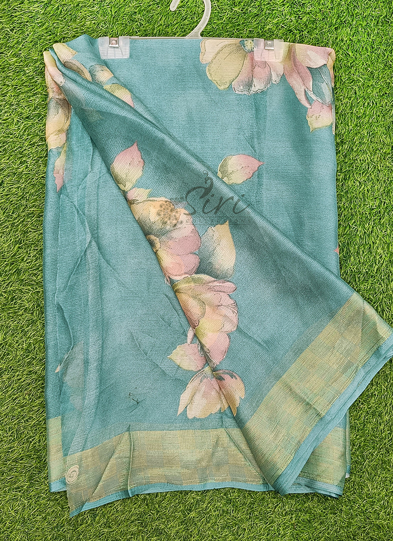 Latest Printed Chiffon Saree with Self Border