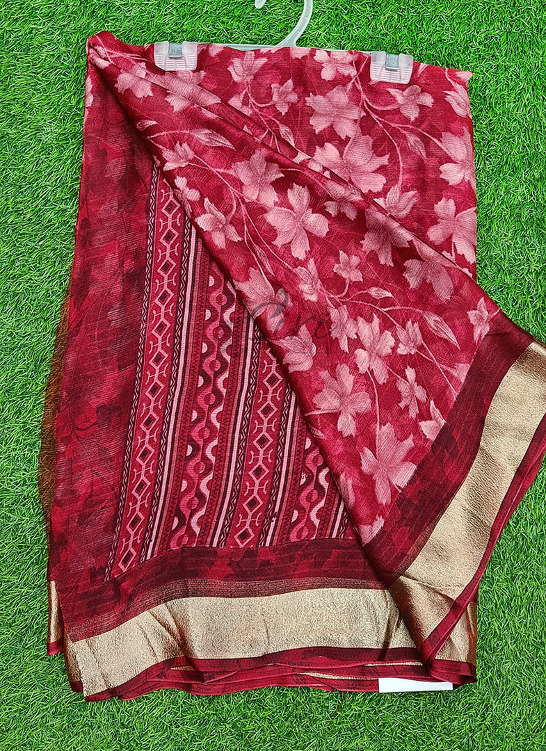 Latest Printed Chiffon Saree in Fancy Borders