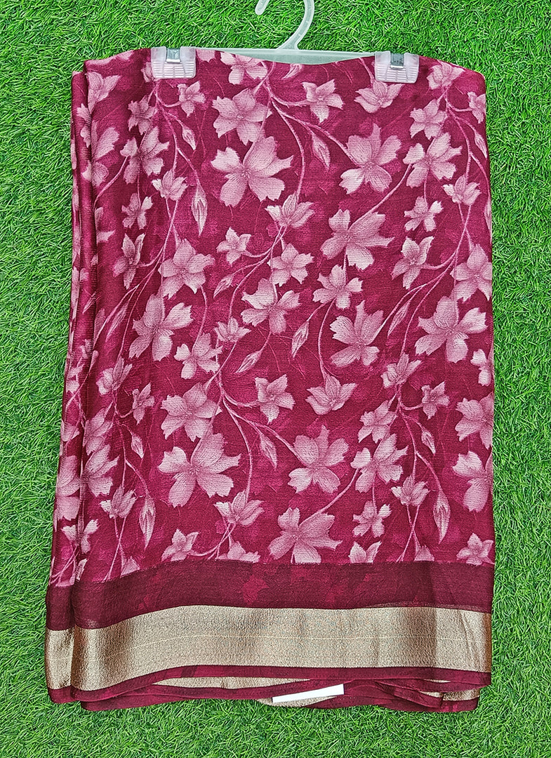 Latest Printed Chiffon Saree in Fancy Borders