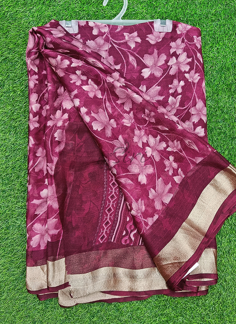 Latest Printed Chiffon Saree in Fancy Borders