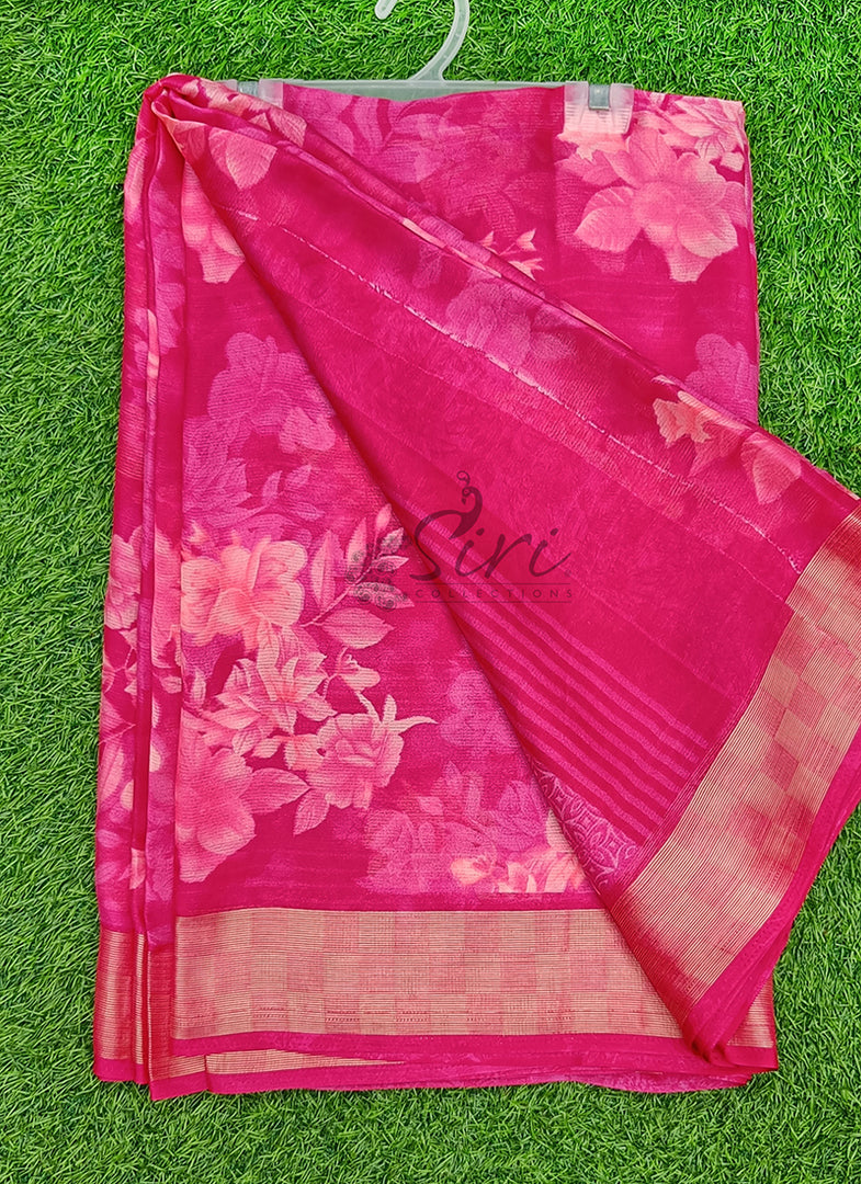 Latest Printed Chiffon Saree in Fancy Borders