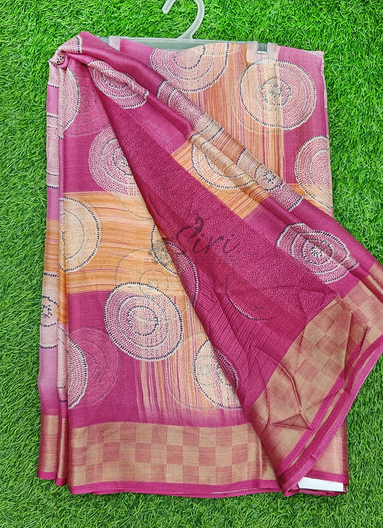 Latest Printed Chiffon Saree in Fancy Borders