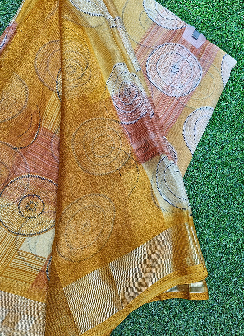 Latest Printed Chiffon Saree in Fancy Borders