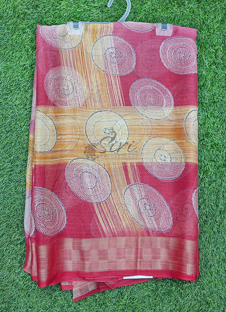 Latest Printed Chiffon Saree in Fancy Borders