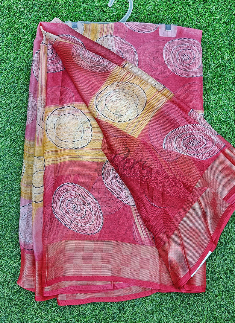 Latest Printed Chiffon Saree in Fancy Borders