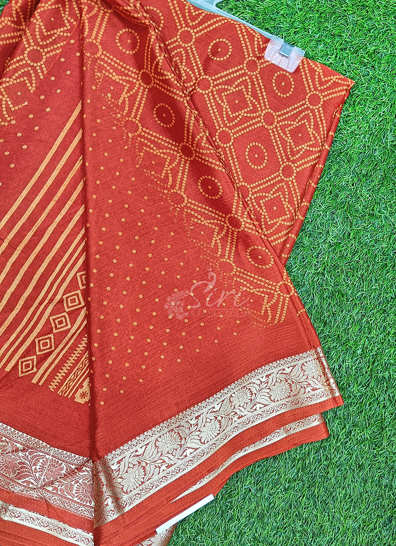 Latest Printed Fancy Chinon Crepe Saree