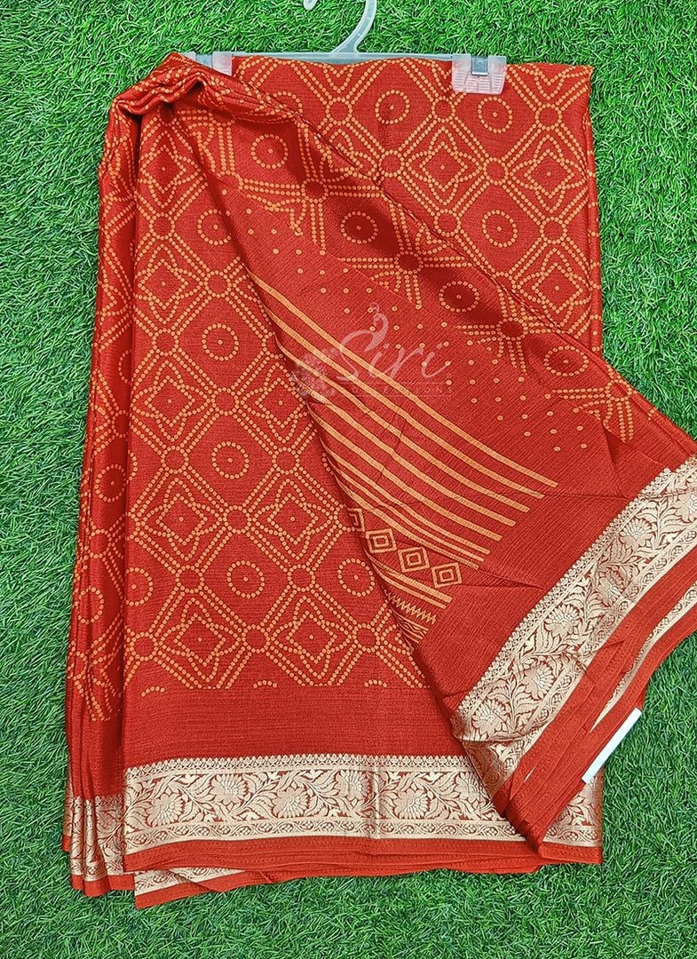 Latest Printed Fancy Chinon Crepe Saree