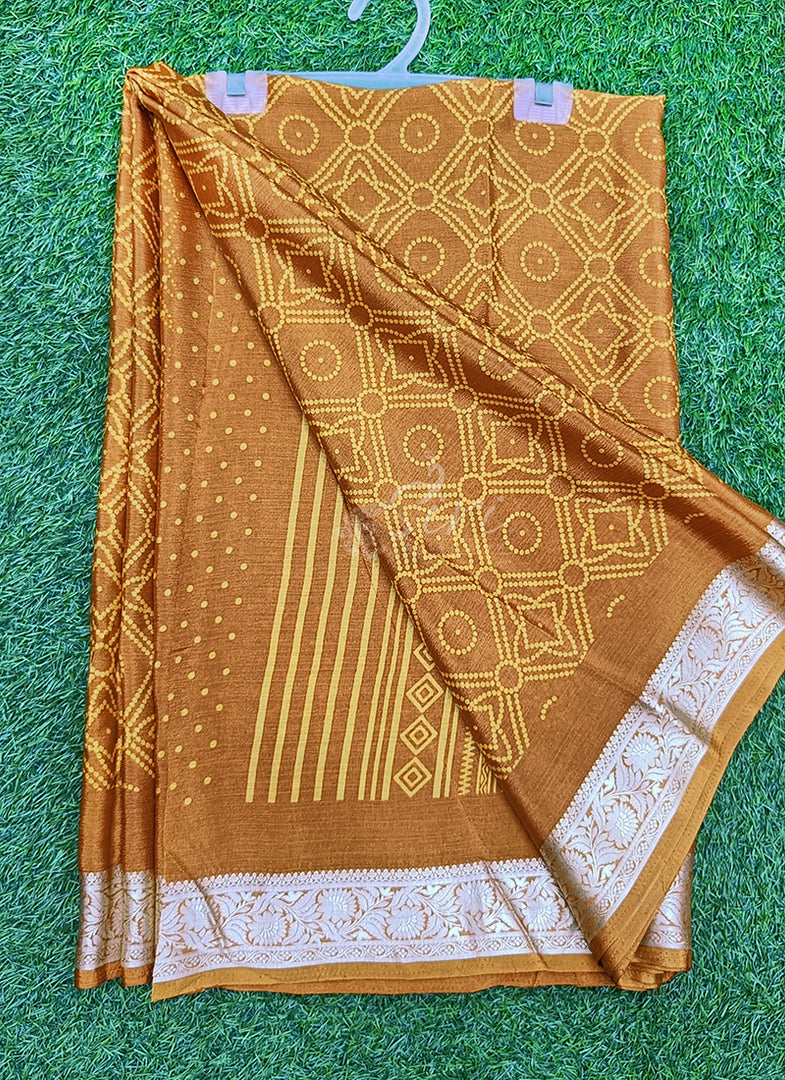 Latest Printed Fancy Chinon Crepe Saree