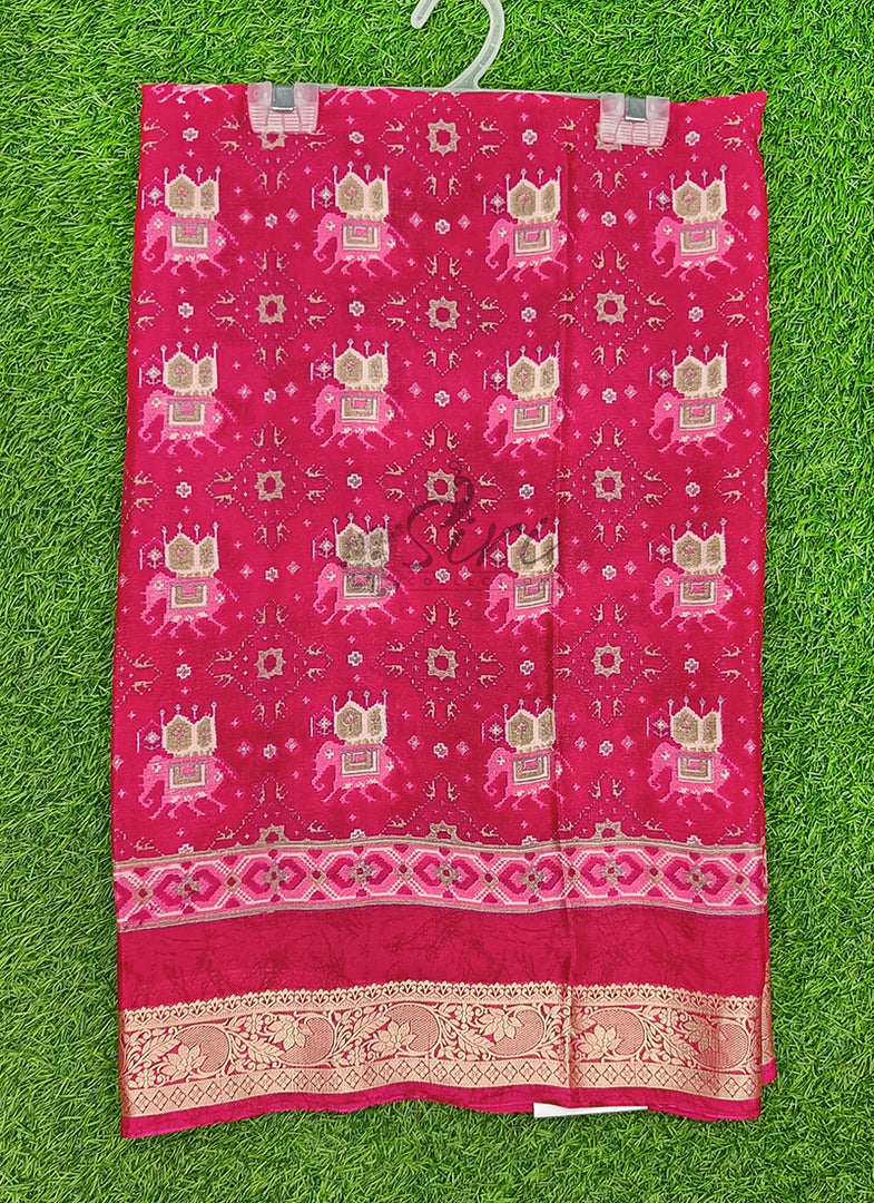 Latest Printed Fancy Chinon Crepe Saree