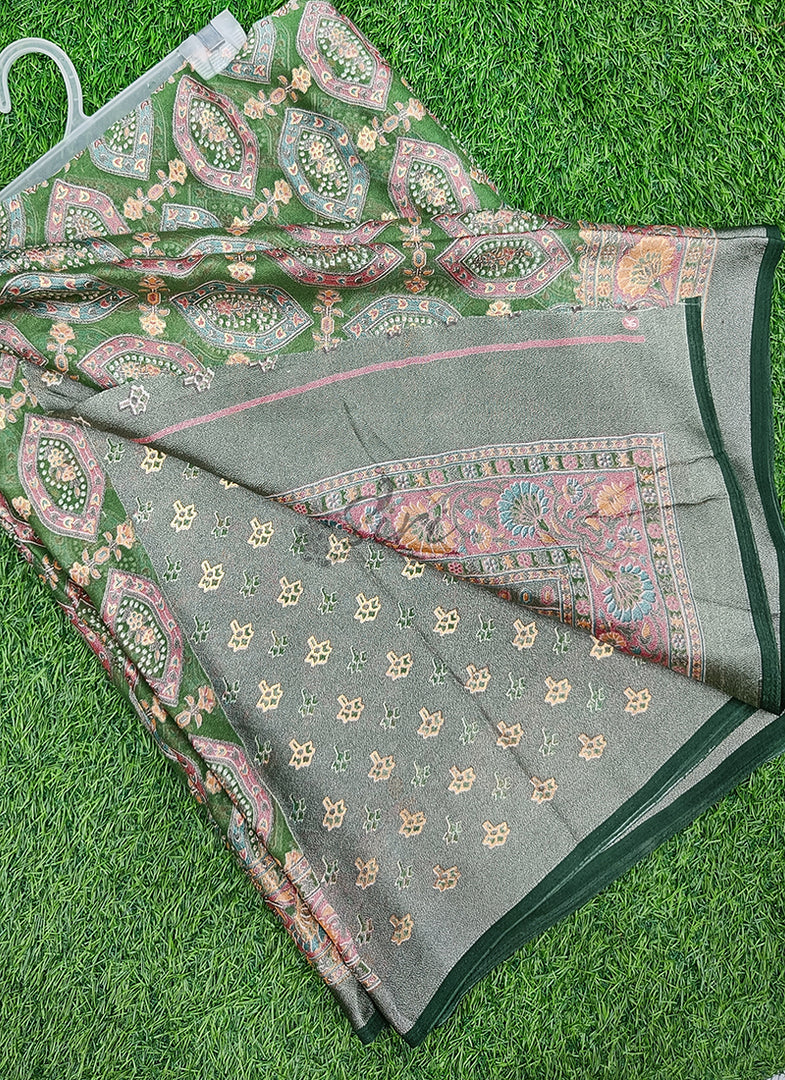 Latest Printed Fancy Brasso Saree