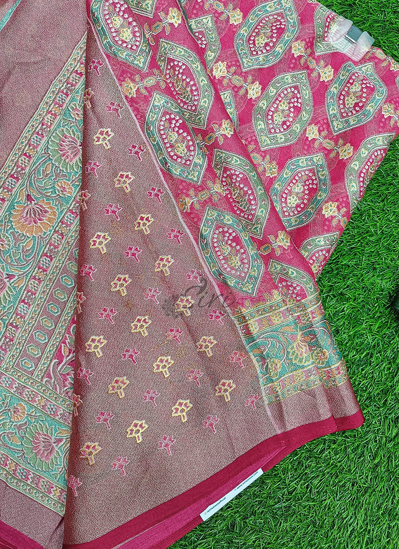 Latest Printed Fancy Brasso Saree