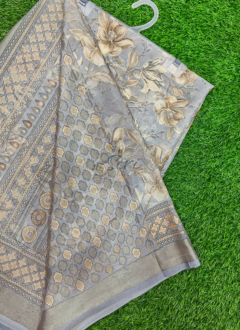 Latest Printed Fancy Brasso Saree