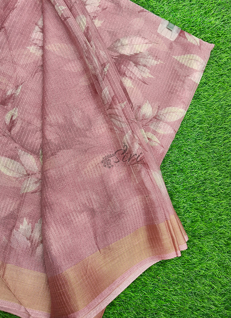 Latest Printed Chiffon Saree in Jute Stripes